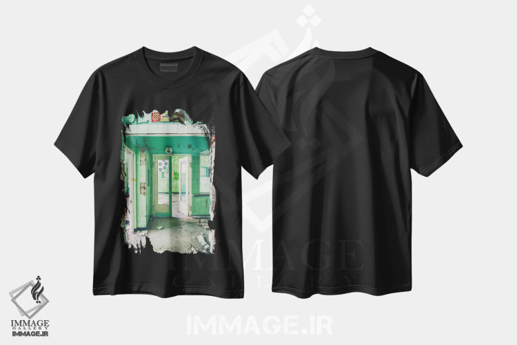 تیشرت مشکی طرح دار – تیشرت هنری ,اتاق عمل اثر مایکل شوآن immage.ir