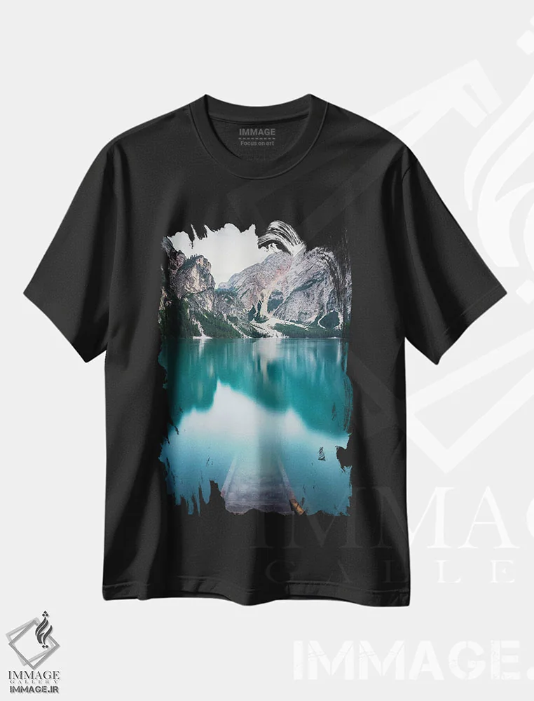 تیشرت مشکی طرح دار – تیشرت طبیعت ,دریاچه برایس اثر مایکل شوآن immage.ir