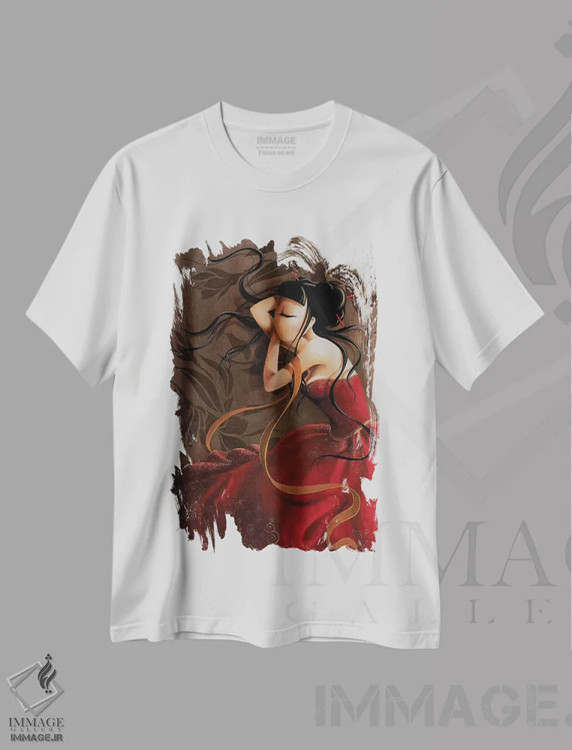 تیشرت سفید طرح دار – تیشرت آسیایی ,زیبای خفته اثر میستگری immage.ir