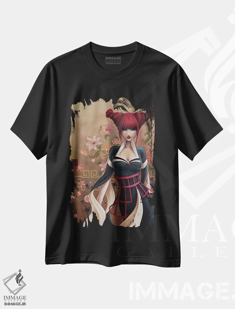 تیشرت مشکی طرح دار – تیشرت زنانه ,بیوه سیاه اثر میستگری immage.ir