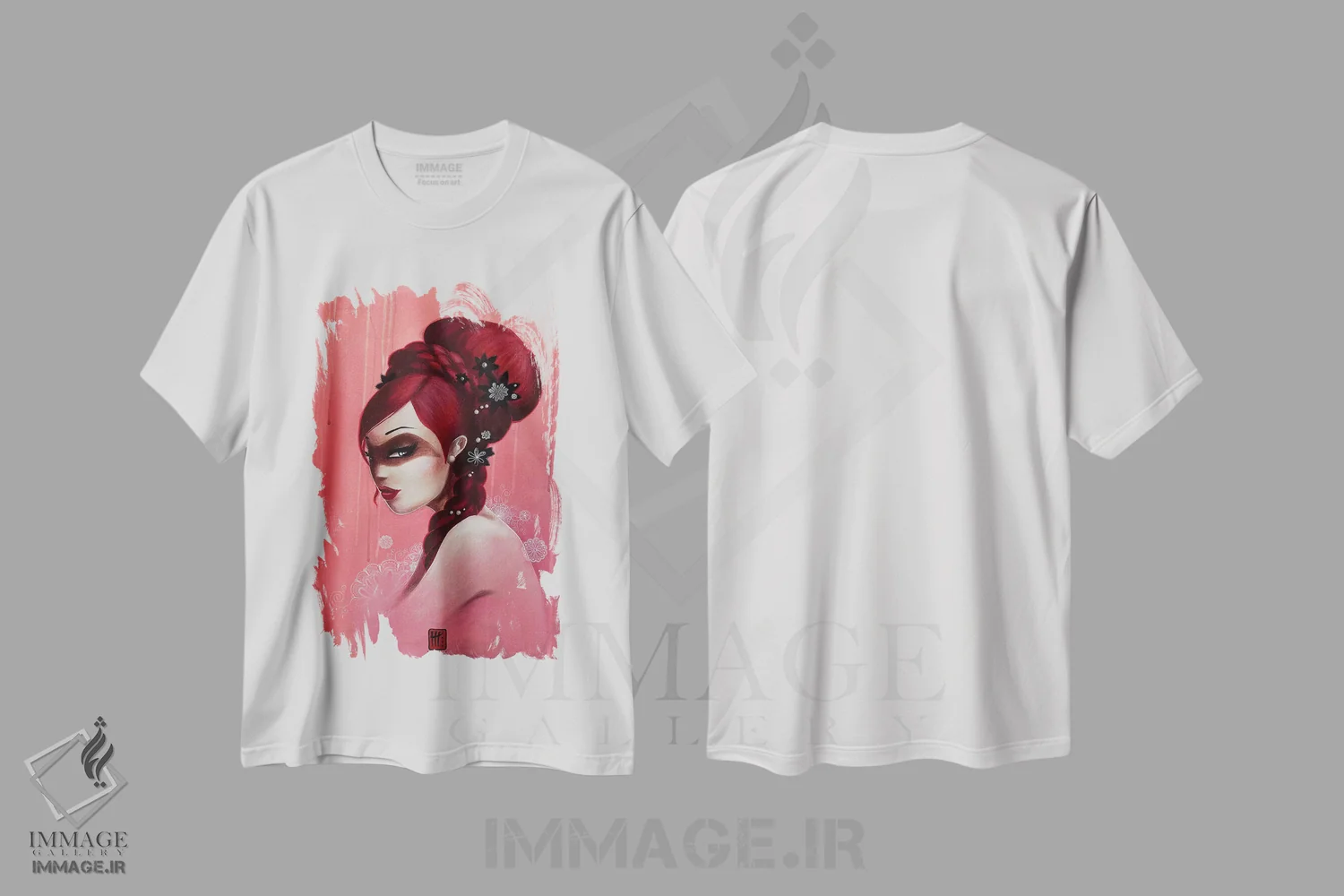 تیشرت سفید طرح دار – تیشرت زنانه مینیمال ,بافت مو اثر میستگری immage.ir