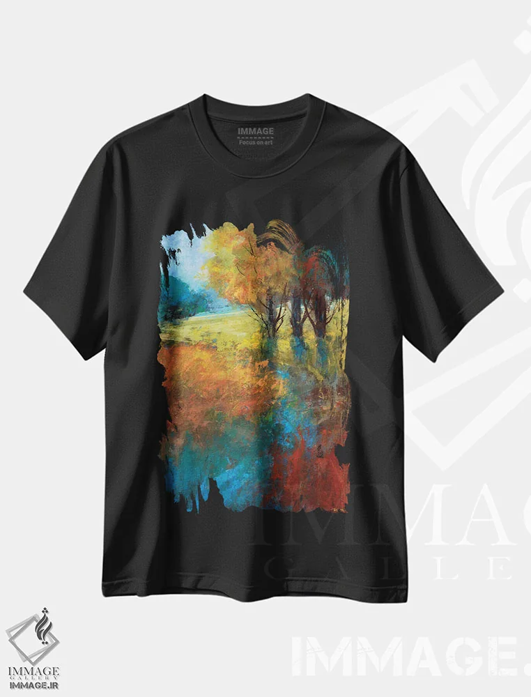 تیشرت مشکی طرح دار – تیشرت طبیعت ,آواز پاییزی I اثر مایکل تین هارا immage.ir