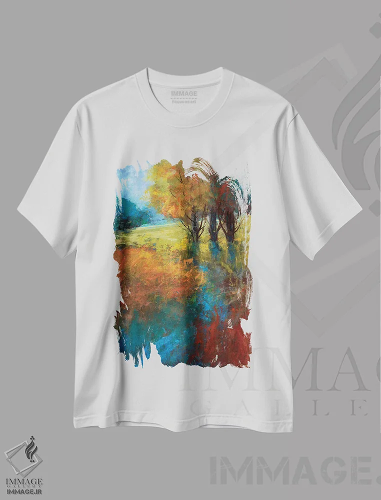تیشرت سفید طرح دار – تیشرت طبیعت ,آواز پاییزی I اثر مایکل تین هارا فروشگاه ایماژ