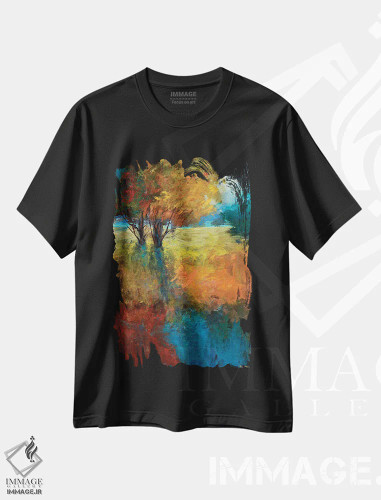 تیشرت مشکی طرح دار – تیشرت طبیعت ,آواز پاییزی II اثر مایکل تین هارا فروشگاه ایماژ