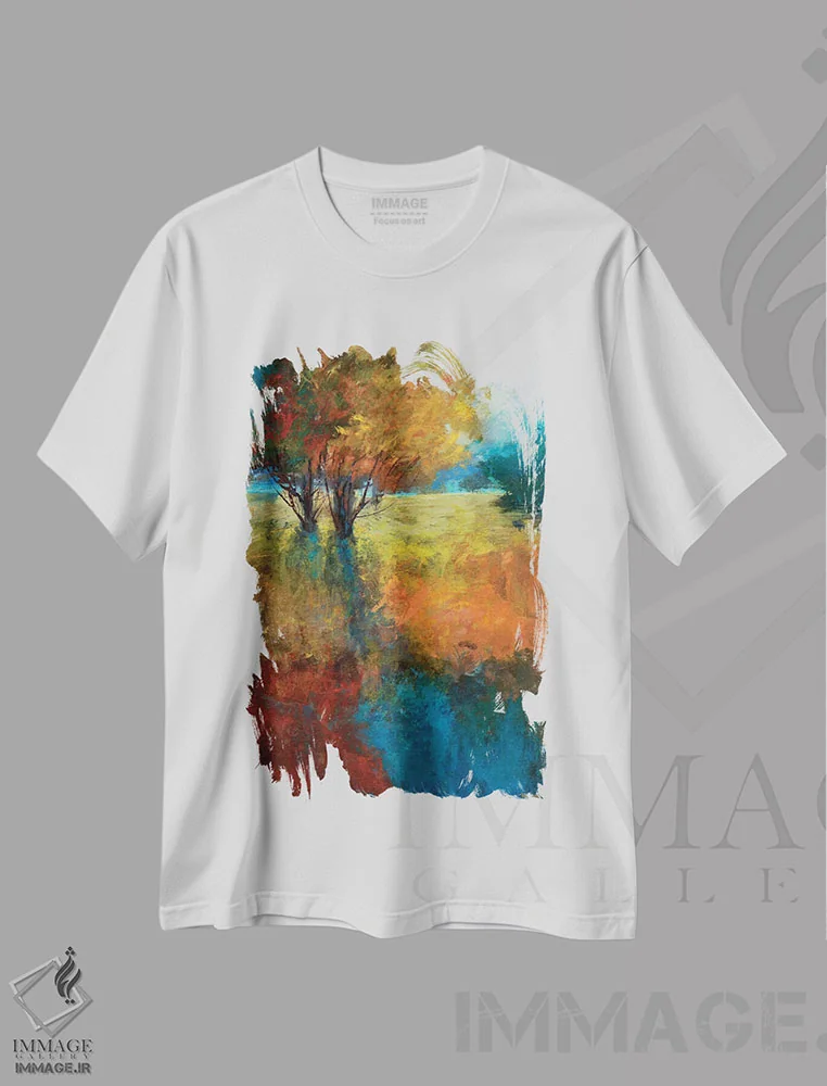 تیشرت سفید طرح دار – تیشرت طبیعت ,آواز پاییزی II اثر مایکل تین هارا immage.ir