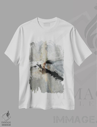 تیشرت سفید طرح دار – تیشرت انتزاعی ,بی احساسی I اثر مایکل تین هارا فروشگاه ایماژ
