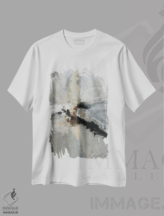 تیشرت سفید طرح دار – تیشرت انتزاعی ,بی احساسی I اثر مایکل تین هارا فروشگاه ایماژ