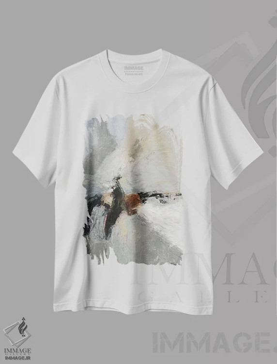 تیشرت سفید طرح دار – تیشرت انتزاعی ,بی احساسی II اثر مایکل تین هارا immage.ir