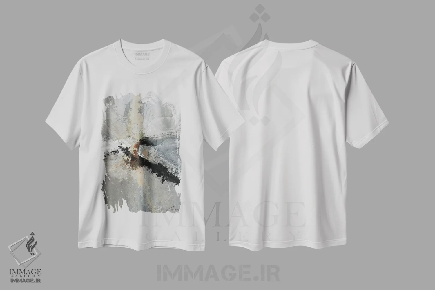تیشرت سفید طرح دار – تیشرت انتزاعی ,بی احساسی I اثر مایکل تین هارا فروشگاه ایماژ