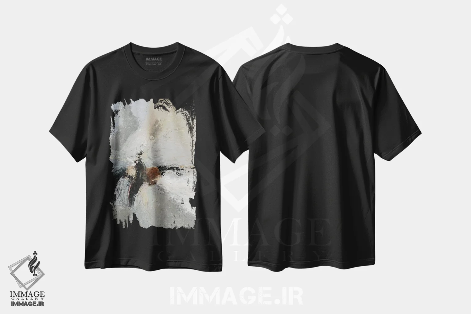 تیشرت مشکی طرح دار – تیشرت انتزاعی ,بی احساسی II اثر مایکل تین هارا فروشگاه ایماژ