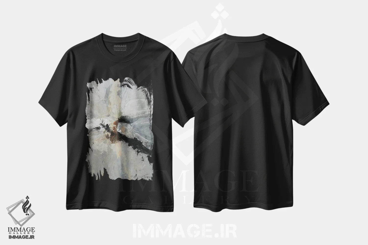 تیشرت مشکی طرح دار – تیشرت انتزاعی ,بی احساسی I اثر مایکل تین هارا immage.ir