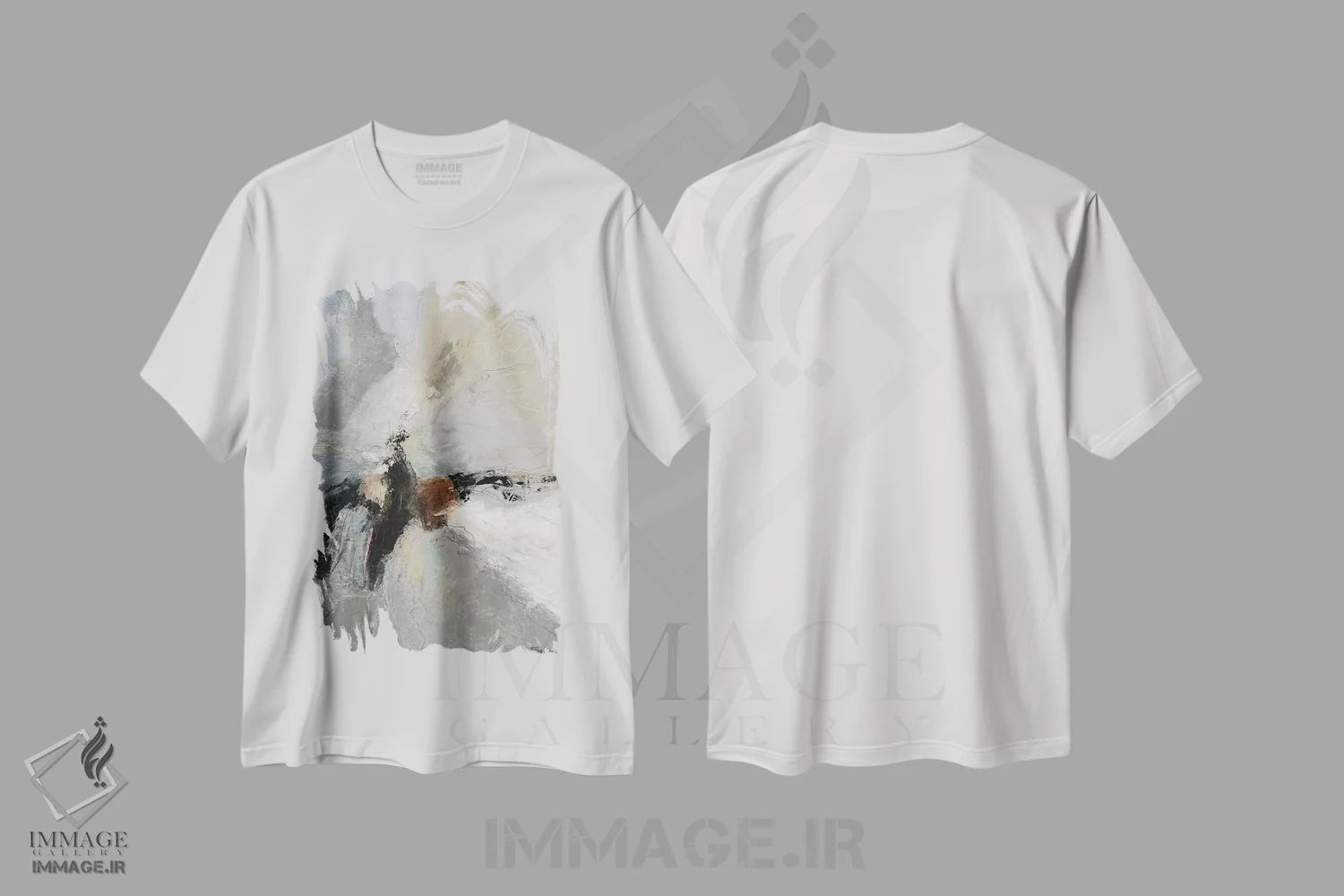 تیشرت سفید طرح دار – تیشرت انتزاعی ,بی احساسی II اثر مایکل تین هارا immage.ir