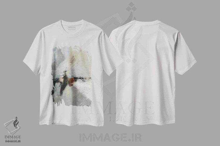 تیشرت سفید طرح دار – تیشرت انتزاعی ,بی احساسی II اثر مایکل تین هارا immage.ir