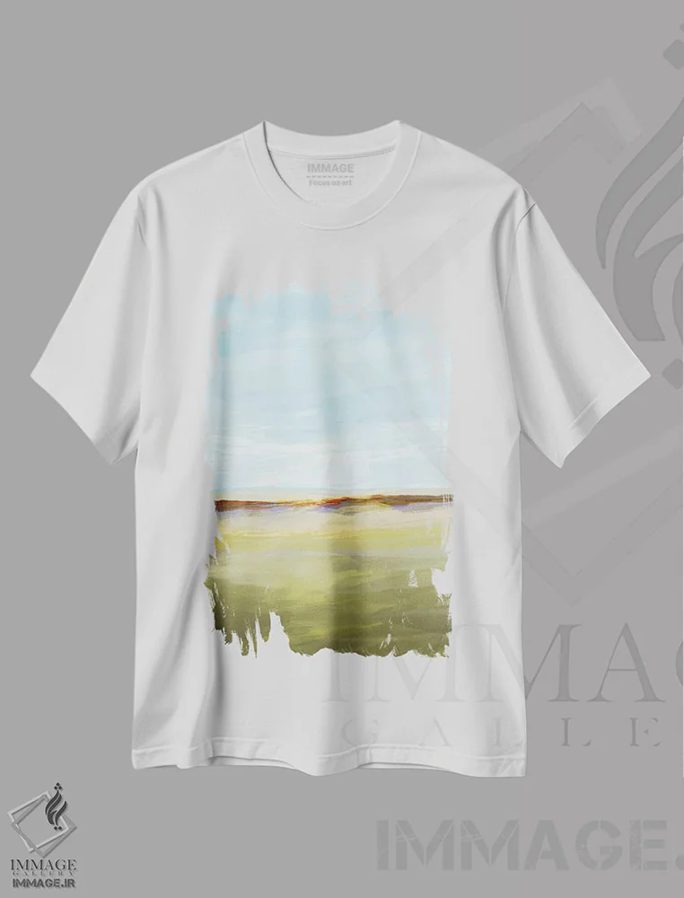 تیشرت سفید طرح دار – تیشرت مینیمال ,چشم انداز بی پایان I اثر مایکل تین هارا immage.ir