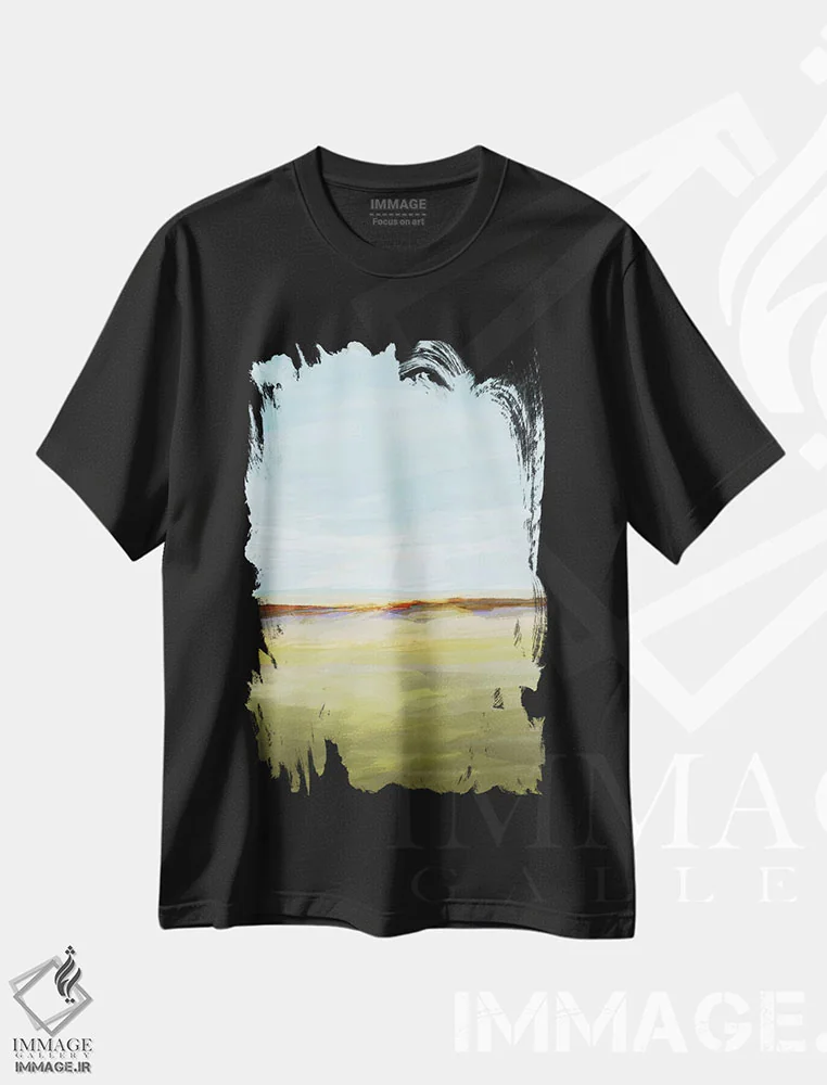 تیشرت مشکی طرح دار – تیشرت مینیمال ,چشم انداز بی پایان I اثر مایکل تین هارا فروشگاه ایماژ