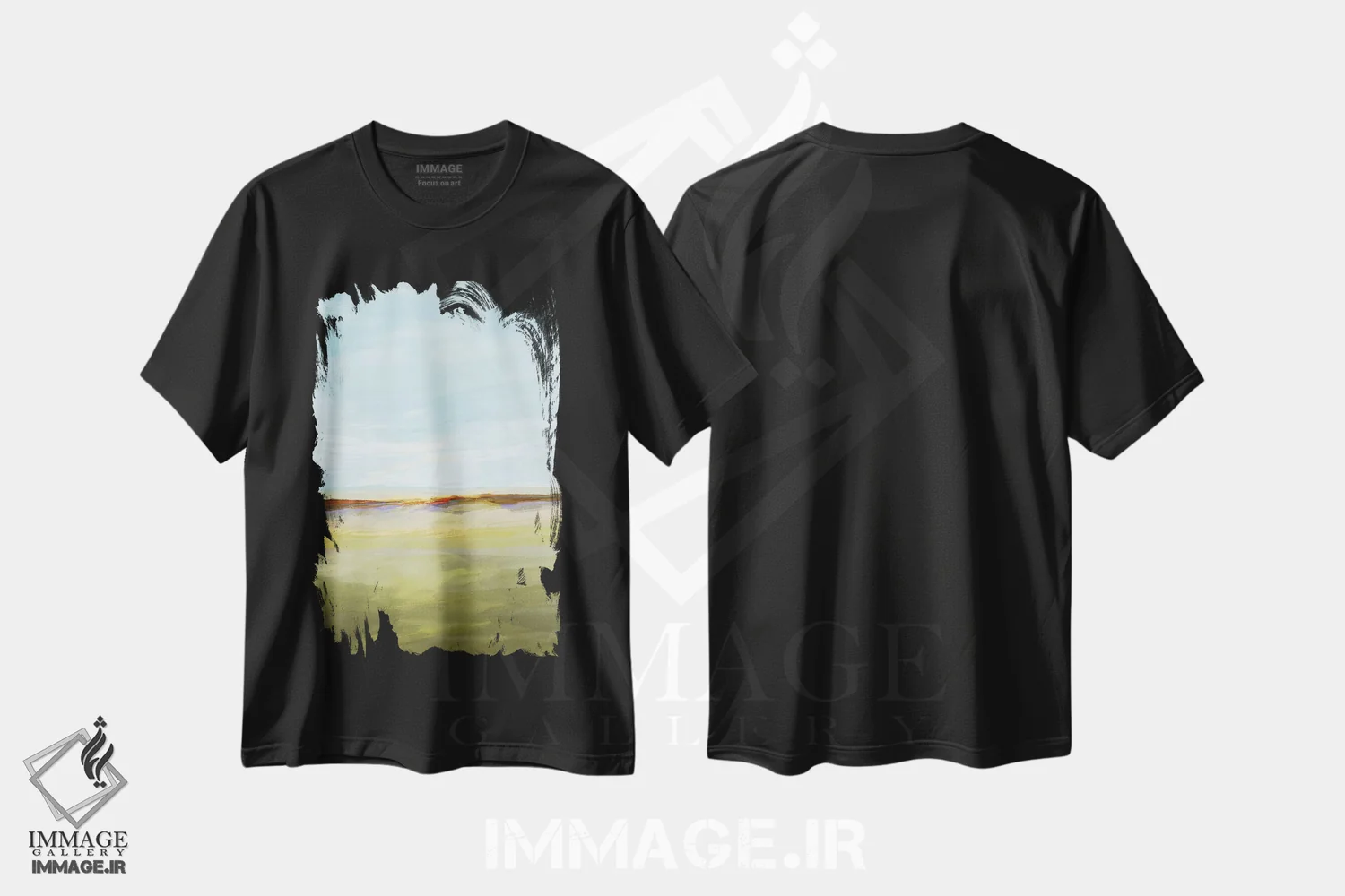 تیشرت مشکی طرح دار – تیشرت مینیمال ,چشم انداز بی پایان I اثر مایکل تین هارا فروشگاه ایماژ