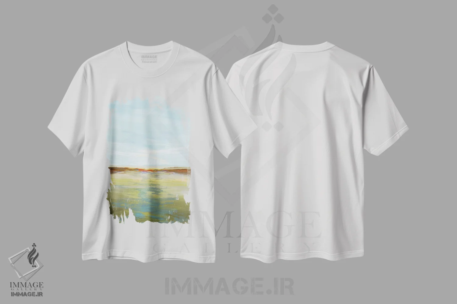 تیشرت سفید طرح دار – تیشرت مینیمال ,چشم انداز بی پایان II اثر مایکل تین هارا فروشگاه ایماژ