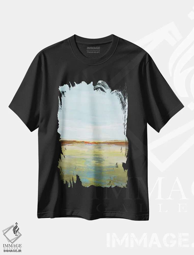 تیشرت مشکی طرح دار – تیشرت مینیمال ,چشم انداز بی پایان II اثر مایکل تین هارا immage.ir