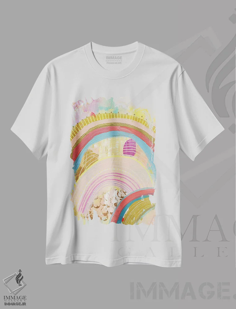 تیشرت سفید طرح دار – تیشرت گرافیکی ,رویاهای نئونی اثر مَتی رز فروشگاه ایماژ