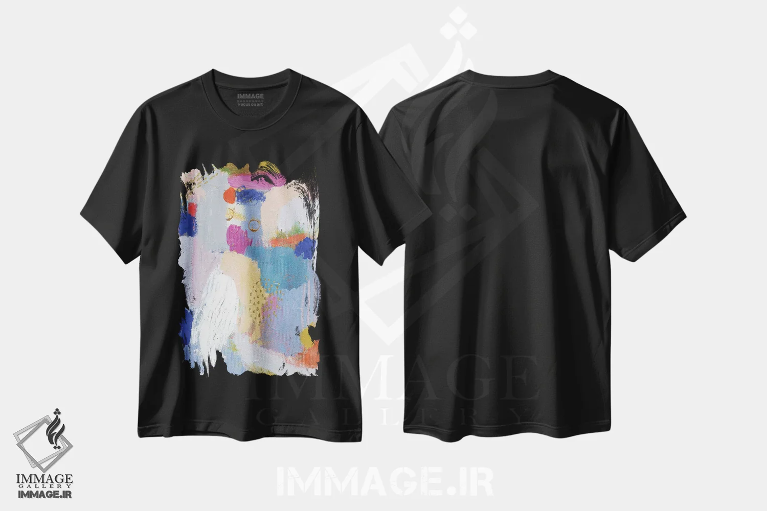 تیشرت مشکی طرح دار – تیشرت گرافیکی ,آبی Major Elle اثر مَتی رز فروشگاه ایماژ