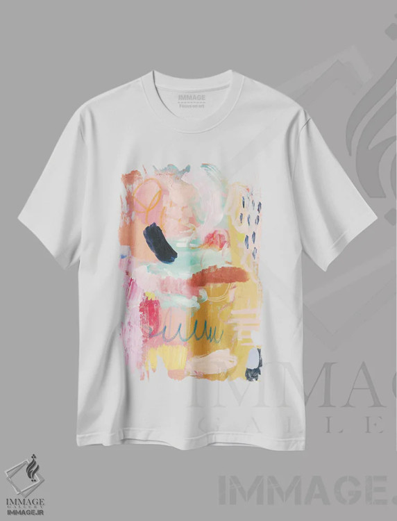 تیشرت سفید طرح دار – تیشرت رنگی ,فراوانی اثر مَتی رز immage.ir
