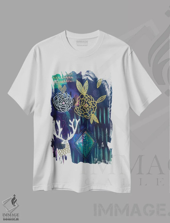 تیشرت سفید طرح دار – تیشرت مینیمال ,درخشش ستارگان اثر مَتی رز immage.ir
