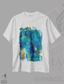 تیشرت سفید طرح دار – تیشرت انتزاعی ,ارتقا دادن اثر مَتی رز فروشگاه ایماژ