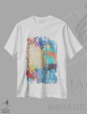 تیشرت سفید طرح دار – تیشرت انتزاعی ,در حال پدیدار شدن اثر مَتی رز فروشگاه ایماژ