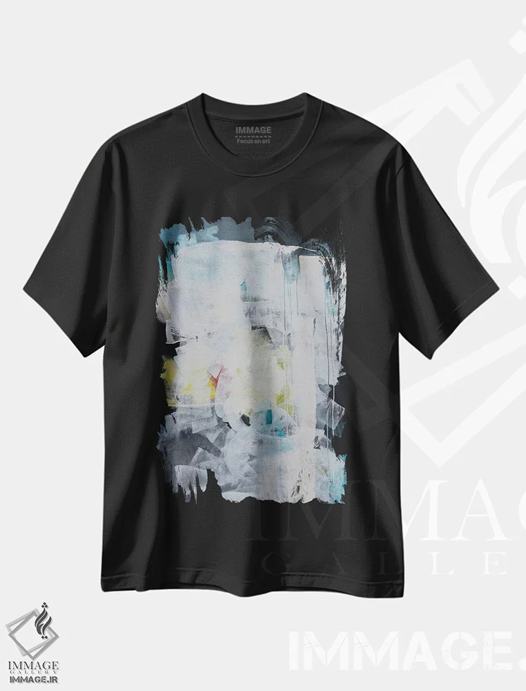 تیشرت مشکی طرح دار – تیشرت مینیمال ,مرز آبی اثر میشل تراگاکیس فروشگاه ایماژ