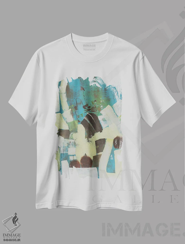 تیشرت سفید طرح دار – تیشرت مدرن ,نمایش واقعیت اثر میشل تراگاکیس فروشگاه ایماژ