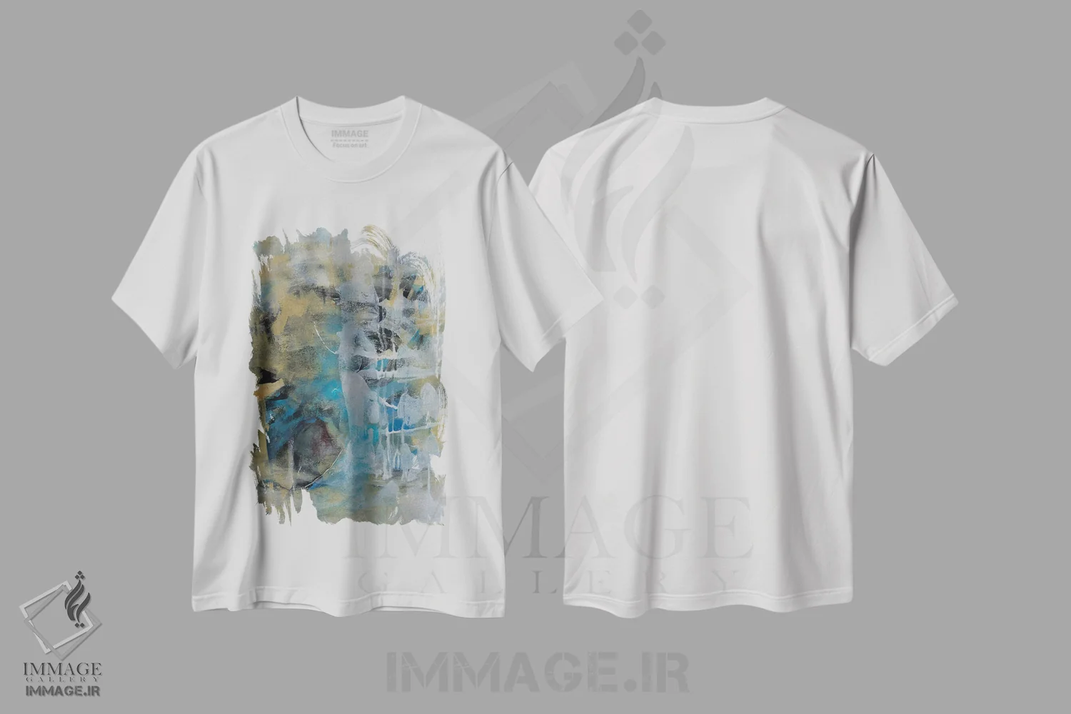 تیشرت سفید طرح دار – تیشرت انتزاعی ,زمانی که گرد و غبار فرو می نشیند اثر میشل تراگاکیس فروشگاه ایماژ