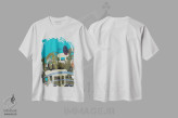 تیشرت سفید طرح دار – تیشرت انتزاعی ,کشورهای میان راهی اثر میشل تراگاکیس immage.ir