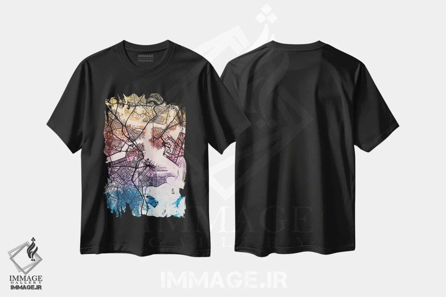 تیشرت مشکی طرح دار – تیشرت نقشه شهری ,Massachusetts, USA,بوستون، ماساچوست اثر مایکل تامپست immage.ir