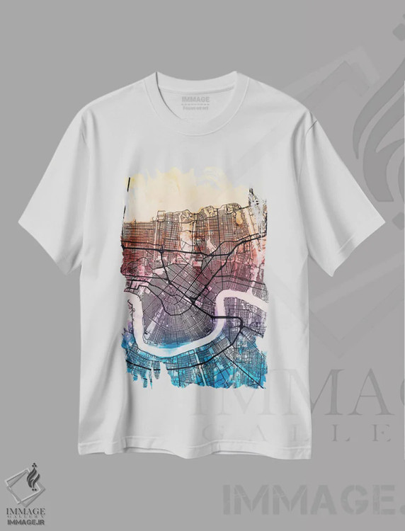 تیشرت سفید طرح دار – تیشرت شهری ,Louisiana, USA,نیواورلئان، لوئیزیانا، ایالات متحده آمریکا اثر مایکل تامپست فروشگاه ایماژ