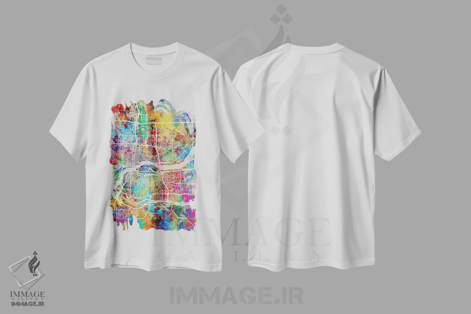 تیشرت سفید طرح دار – تیشرت استریت ,نقشه خیابان های چهار شهر III اثر مایکل تامپست immage.ir