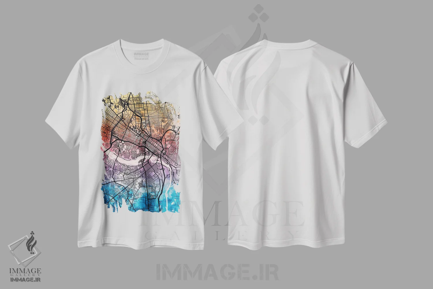 تیشرت سفید طرح دار – تیشرت هنری ,نقشه شهر ریچموند ویرجینیا IV اثر مایکل تامپست immage.ir