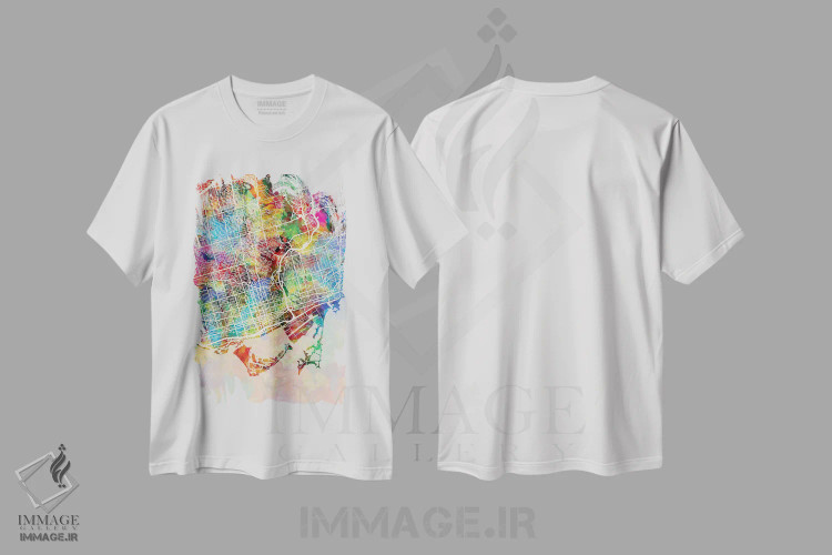 تیشرت سفید طرح دار – تیشرت مینیمال ,نقشه خیابان های تورنتو I اثر مایکل تامپست فروشگاه ایماژ