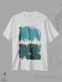 تیشرت سفید طرح دار – تیشرت طبیعت گرا ,منظره خط افق دنور کلرادو اثر مایکل تامپست immage.ir