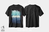تیشرت مشکی طرح دار – تیشرت هنری آبی ,خط افق بوستون ماساچوست سرمه ای فیروزه ای اثر مایکل تامپست immage.ir