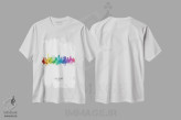تیشرت سفید طرح دار – تیشرت گرافیکی رنگی ,خط افق قدی لاس وگاس نوادا رنگین کمانی اثر مایکل تامپست فروشگاه ایماژ