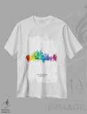 تیشرت سفید طرح دار – تیشرت رنگین کمانی ,خط افق قدی فیلادلفیا رنگین کمانی اثر مایکل تامپست immage.ir