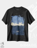 تیشرت مشکی طرح دار – تیشرت شهری ,منظرهٔ اوکلند کالیفرنیا با رنگ سرمه ای اثر مایکل تامپست فروشگاه ایماژ