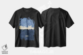 تیشرت مشکی طرح دار – تیشرت شهری ,منظرهٔ اوکلند کالیفرنیا با رنگ سرمه ای اثر مایکل تامپست فروشگاه ایماژ