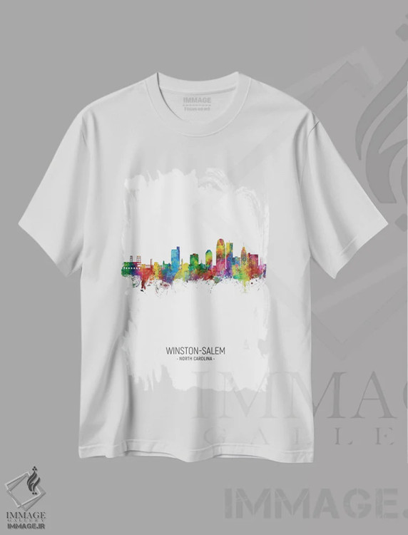 تیشرت سفید طرح دار – تیشرت شهری ,منظرهٔ پرتره وینستون سالم اثر مایکل تامپست immage.ir