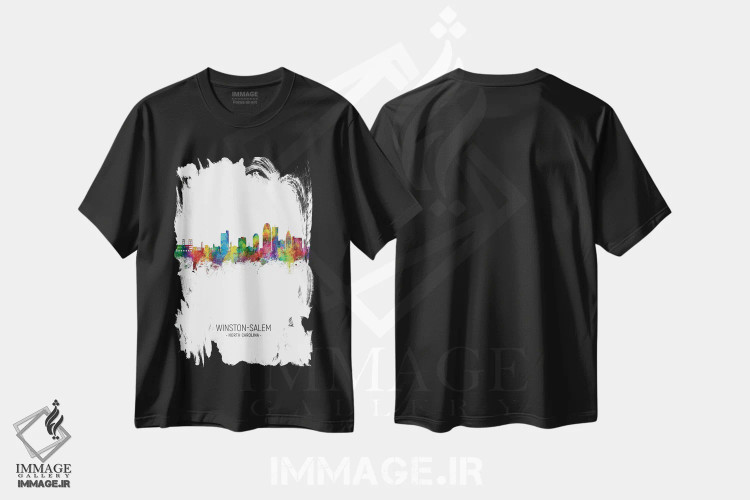 تیشرت مشکی طرح دار – تیشرت شهری ,منظرهٔ پرتره وینستون سالم اثر مایکل تامپست فروشگاه ایماژ