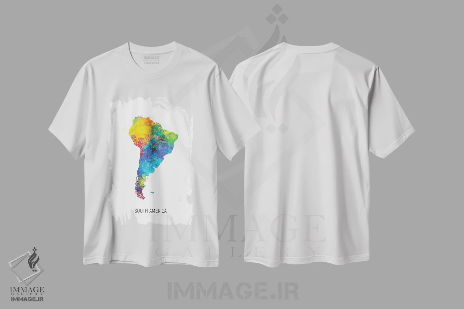 تیشرت سفید طرح دار – تیشرت نقشه ,نقشه آمریکای جنوبی اثر مایکل تامپست فروشگاه ایماژ