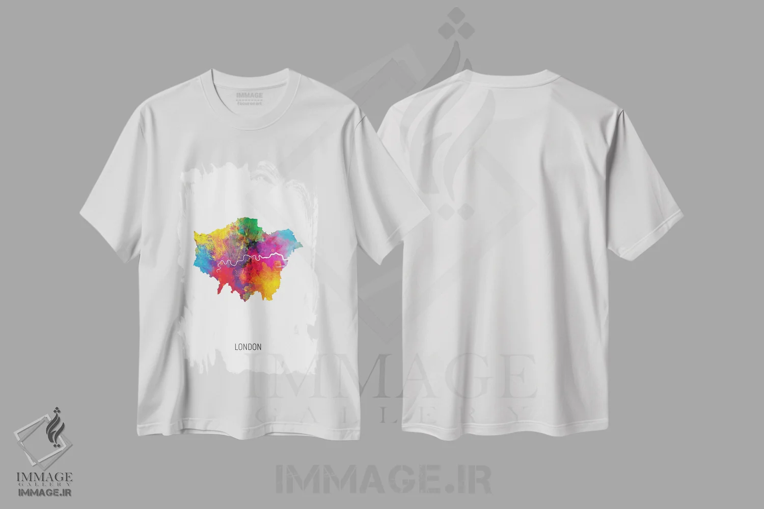 تیشرت سفید طرح دار – تیشرت شهری ,نقشه لندن اثر مایکل تامپست immage.ir