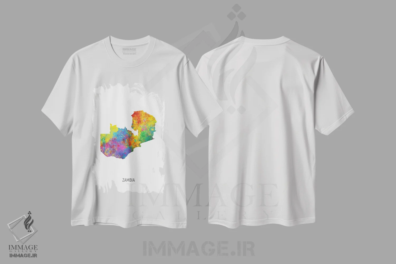 تیشرت سفید طرح دار – تیشرت طبیعت ,نقشه زامبیا اثر مایکل تامپست فروشگاه ایماژ