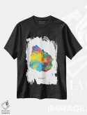 تیشرت مشکی طرح دار – تیشرت هنری ,نقشه اروگوئه اثر مایکل تامپست immage.ir