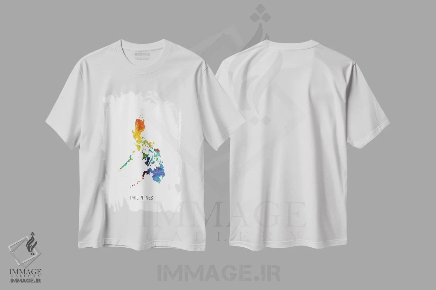 تیشرت سفید طرح دار – تیشرت نقشه کشور ,نقشه فیلیپین اثر مایکل تامپست immage.ir